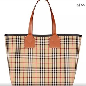 Authentic Burberry Large London Check Tote Bag